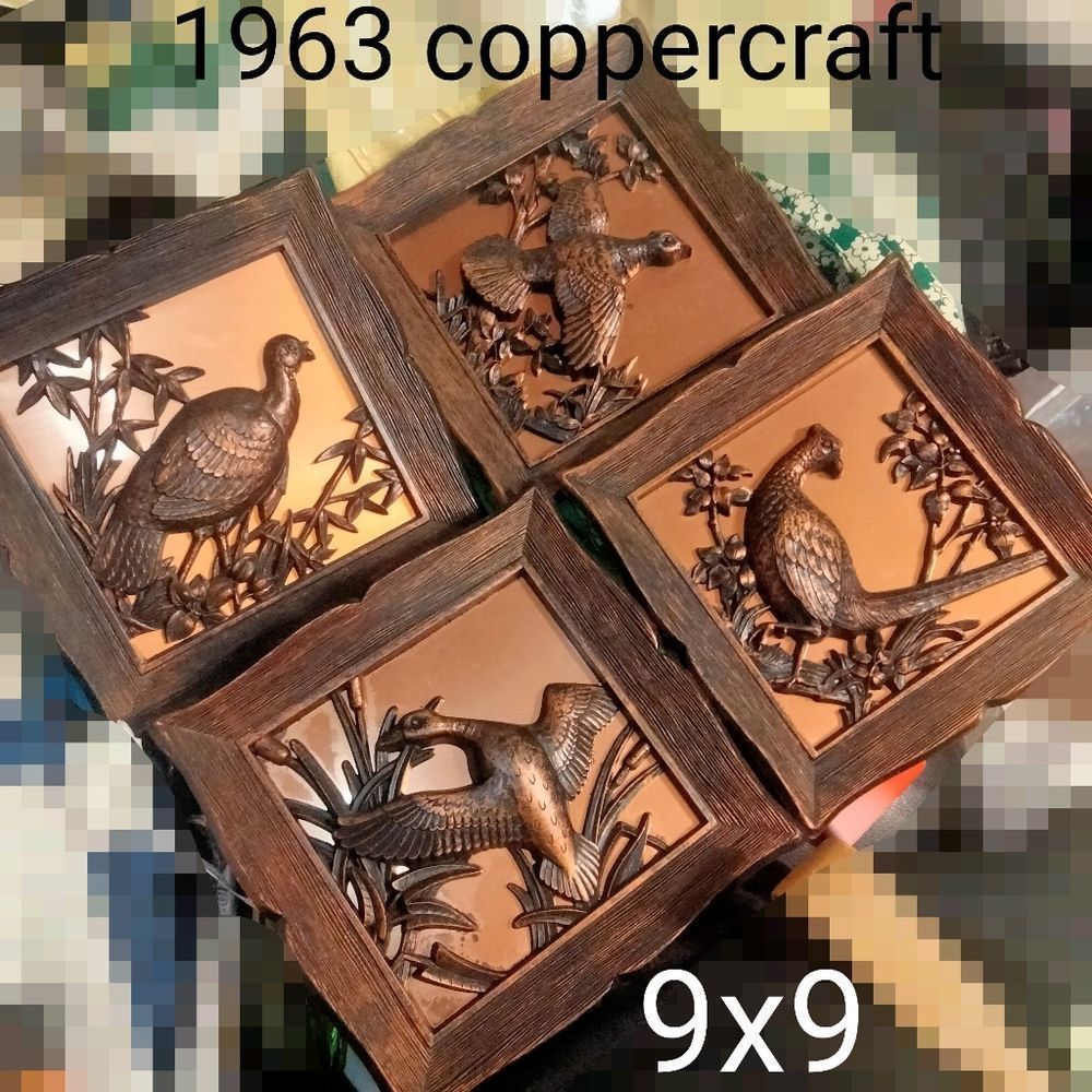 Vtg Coppercraft 4 pc Metal decor